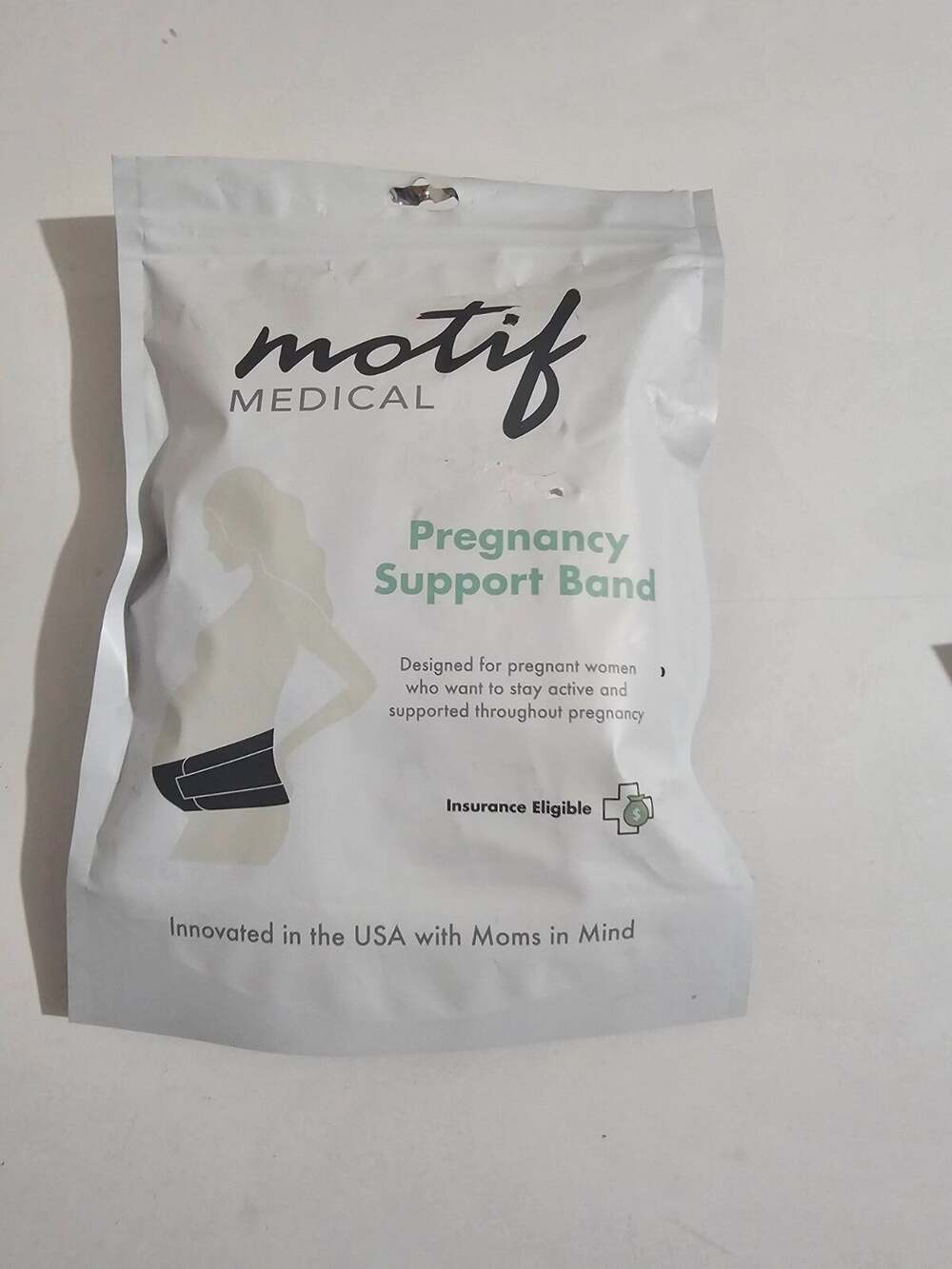 Motif Medical Pregnancy Support Band Size Extra Small Size, 24-32Waist White